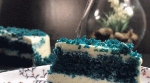 Blue Velvet Cake Cake GIF - Blue Velvet Cake Cake Cake Slice GIFs