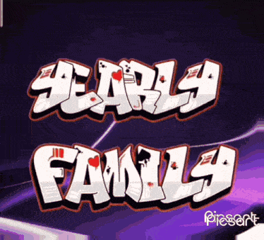 a purple background with the words earls family written on it