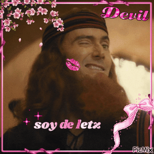 a picture of a man with a beard and the words soy de letx written on it
