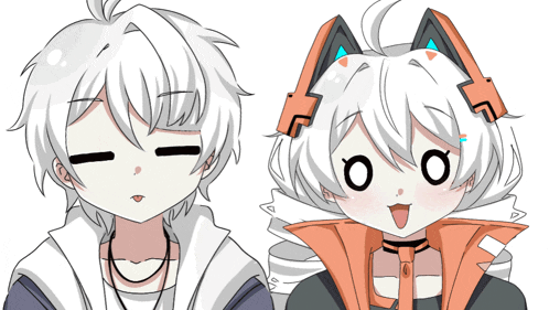 a drawing of a boy and a girl with headphones on their ears