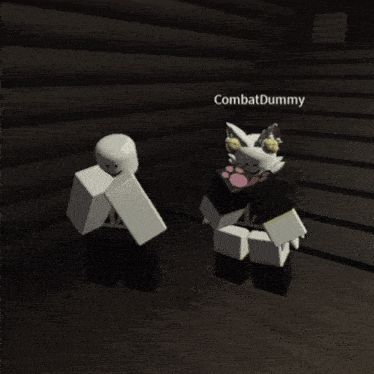 two certified dummy avatars are standing next to each other