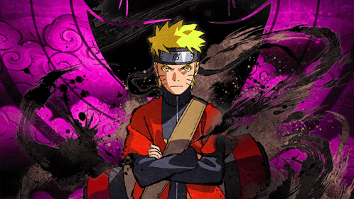 a drawing of naruto with his arms crossed