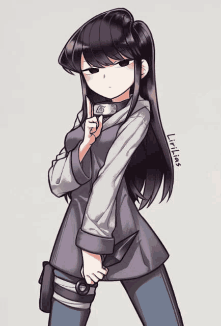 a drawing of a girl holding a knife with the name livi williams written on the bottom right