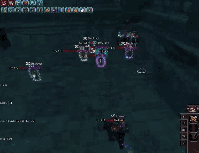 a group of people are playing a video game and one of them has lv 120 chronic drip
