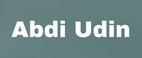 the name abdi udin is written in white on a blue background