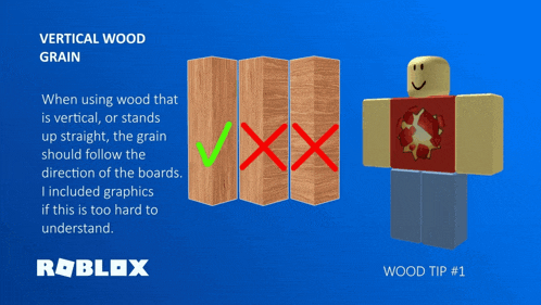 a roblox poster explains the grain of wood