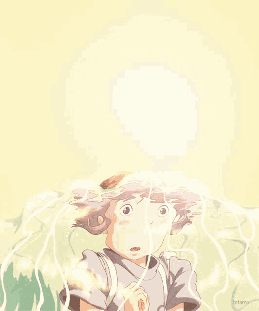a cartoon drawing of a boy with the word totoro on the bottom right