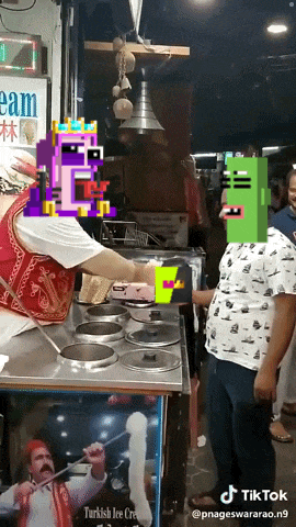 a tiktok video of a man making ice cream