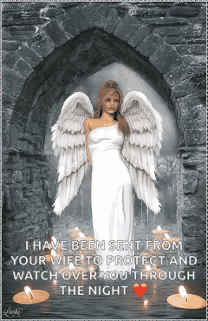 a woman with angel wings is standing in front of a stone archway