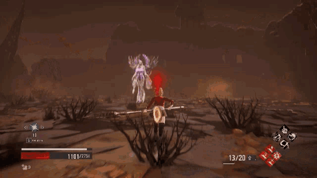 a man with glasses is playing a video game with a score of 9/20