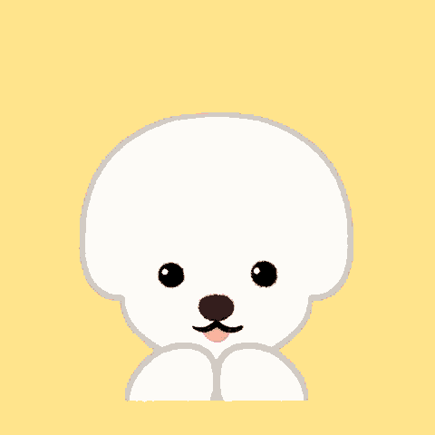 a white dog with a pink heart on its face and paws