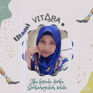a picture of a woman wearing a blue hijab with vitara written on it