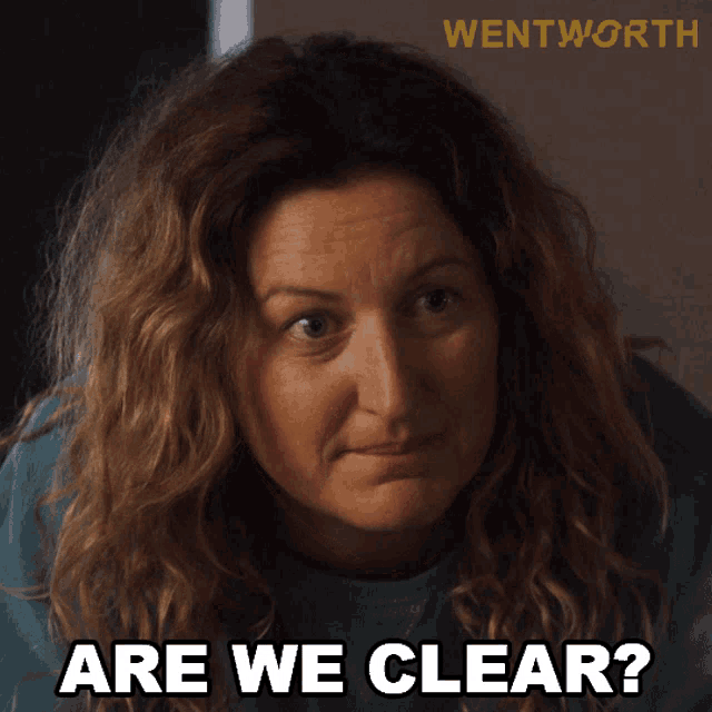 Are We Clear Lou Kelly GIF - Are We Clear Lou Kelly Wentworth GIFs