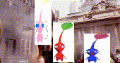 a collage of three pictures of a cartoon character with a speech bubble coming out of their mouth