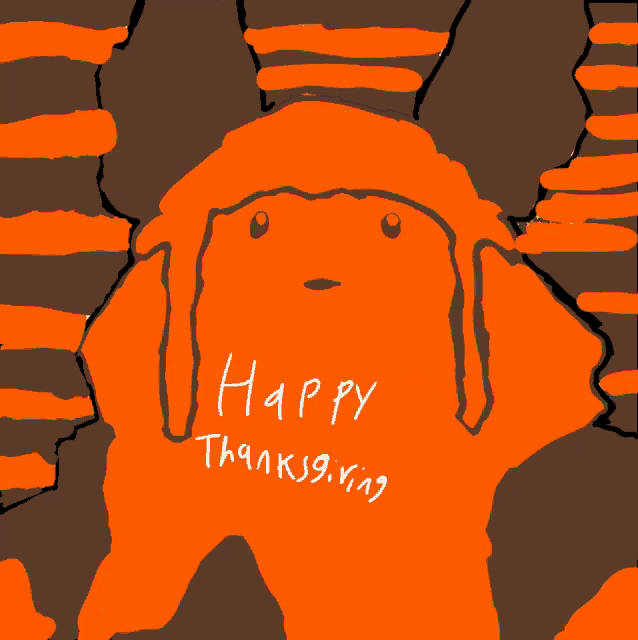 a drawing of a person with the words happy thanksgiving written on the bottom