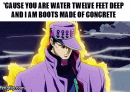 jotaro kujo from jojo 's bizarre adventure is wearing a purple jacket and a purple hat .