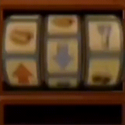a blurred image of a slot machine with a few cards on it