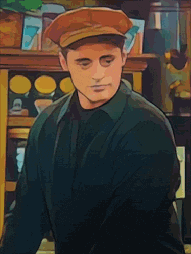 a man wearing a hat and a black shirt