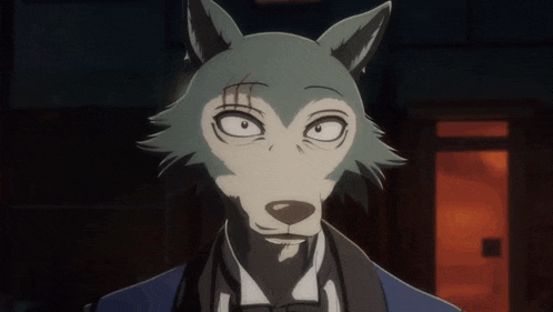a cartoon drawing of a wolf wearing a suit and bow tie