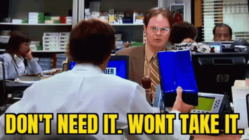 The Office No Thanks GIF - The Office No Thanks Dwight Schrute GIFs
