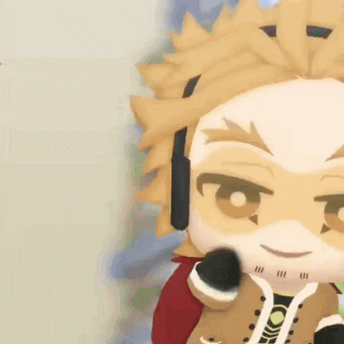 a cartoon character is wearing headphones and a mask