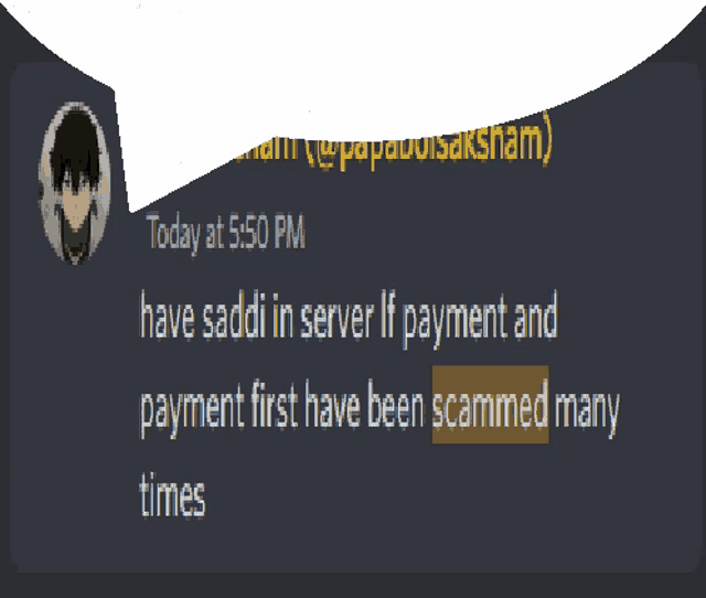 a screenshot of a message that says today at 5:50 pm