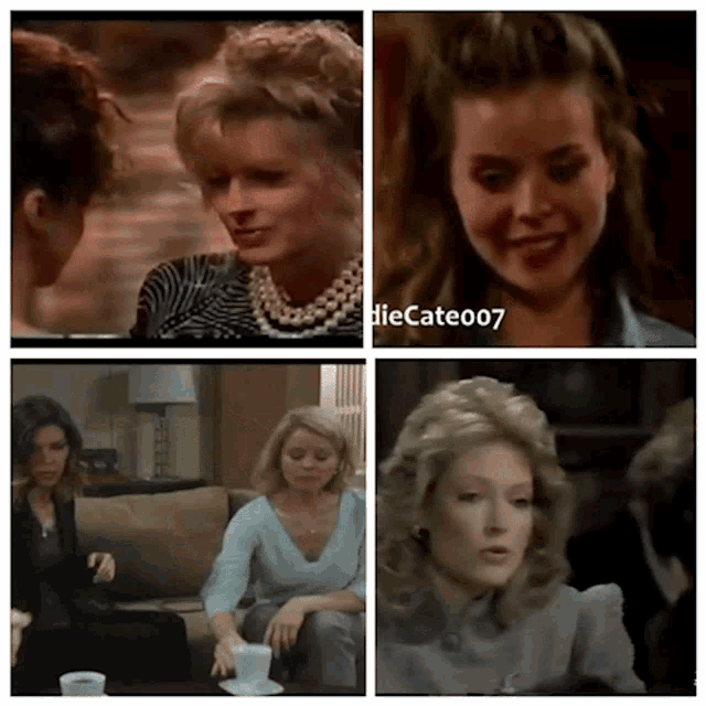 a collage of four pictures of a woman with the name diecate007