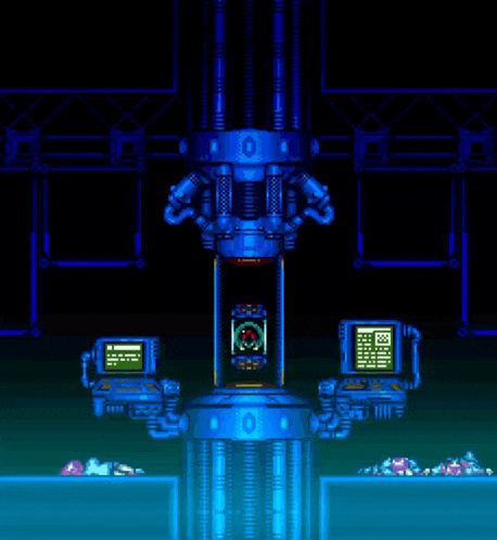 a pixel art of a machine with the number 0 on the top of it
