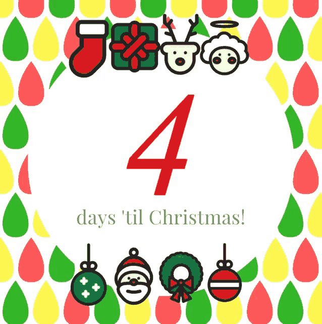 a sign that says 4 days till christmas