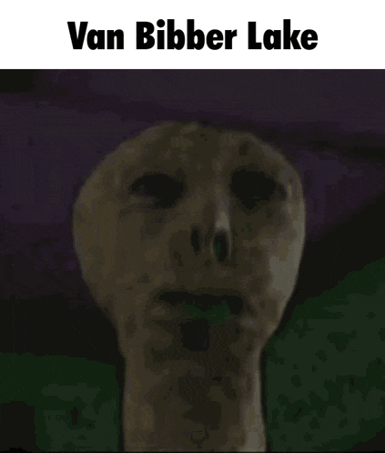 a picture of a face with the words van bibber lake written above it