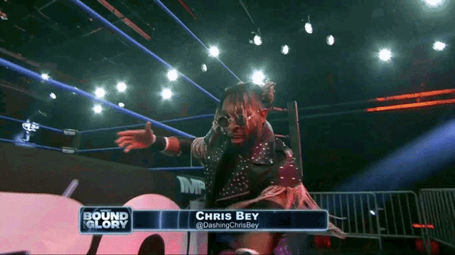 a wrestler named chris bey is on a bound glory show