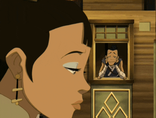 a cartoon of a man looking out a window with his hand on his face