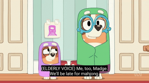 Bluey Bingo Chili Trains Madge Rita Elderly Voice GIF - Bluey Bingo Chili Trains Madge Rita Elderly Voice Madge GIFs