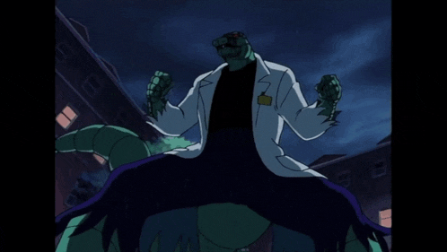 a cartoon of a snake in a lab coat with its tongue hanging out