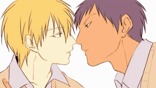 a couple of anime characters kissing each other