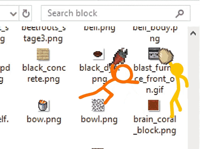 a screenshot of a search block with a stick figure in the middle