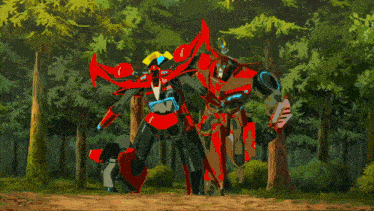 a painting of a robot flying through the air