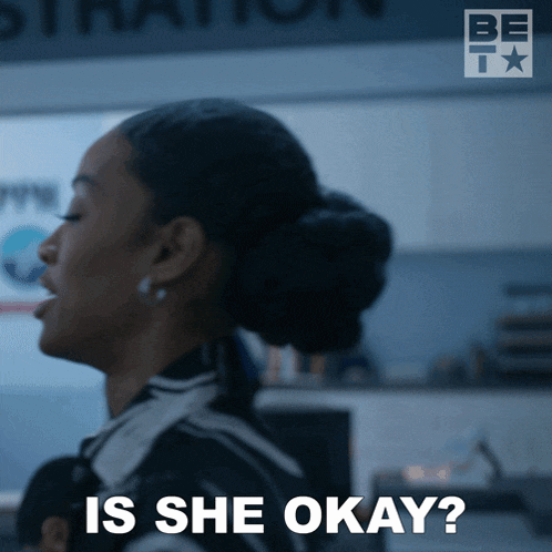 a woman says is she okay in a dark room