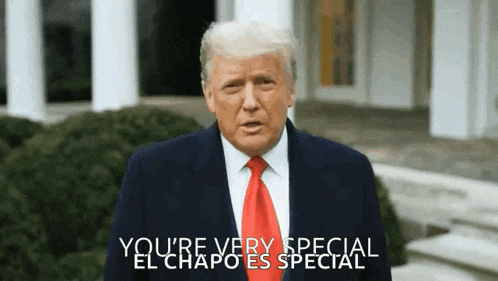 a man in a suit and tie says you 're very special