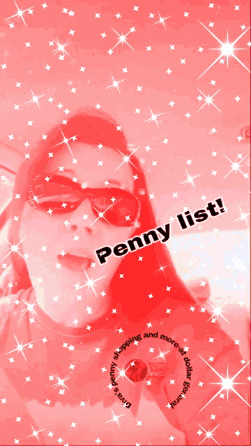 a picture of a woman with the words penny list written above her