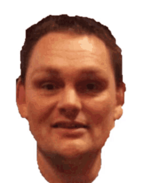 a close up of a man 's face with a blurred background