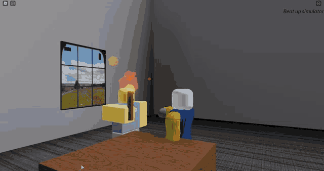 a screenshot of a video game that says beat up simulator on the bottom