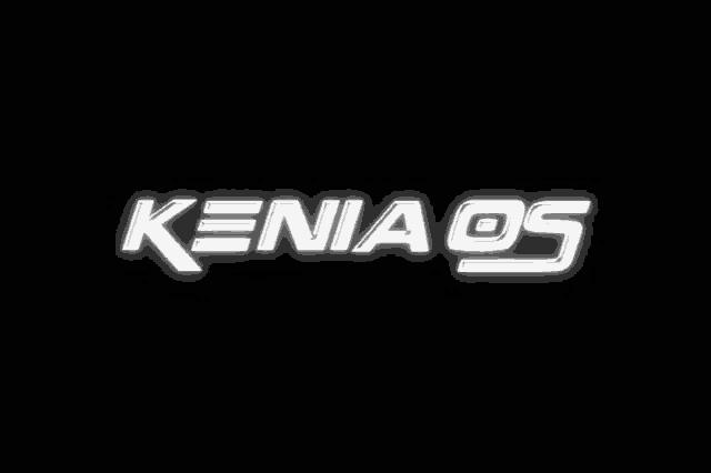 a black background with the word kenia os written in white