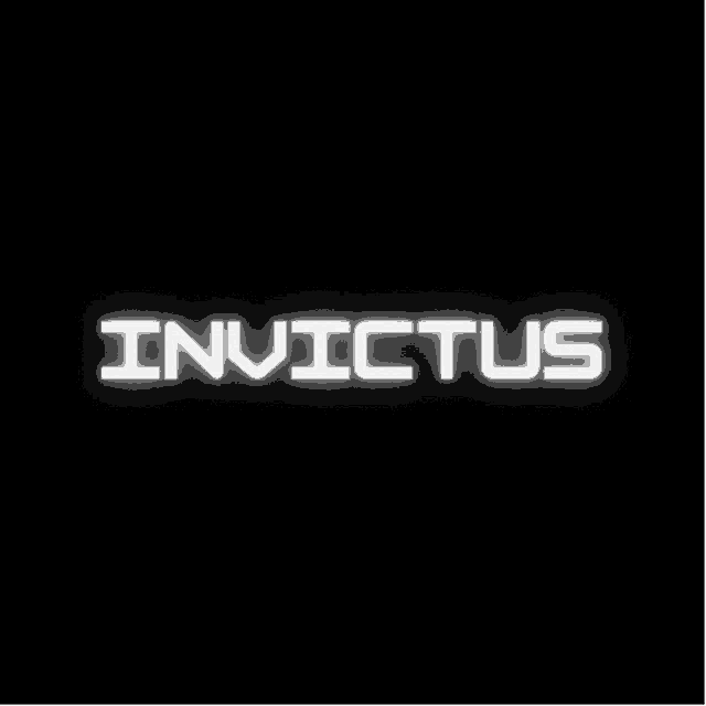 a black background with the word invictus in white letters