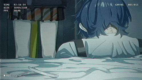 a video of a girl laying on a bed with a time of 02:16:34 on the screen