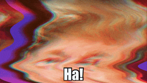 a colorful background with the word ha in black letters