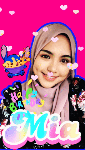 a girl with a hijab and the name mia on the bottom