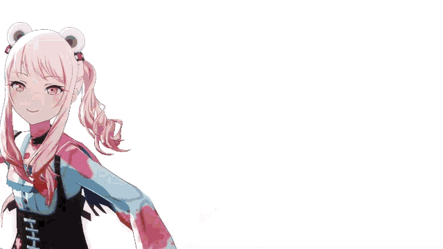 a 3d anime character with a speech bubble that says ' ? ' on it
