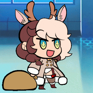 a cartoon drawing of a girl with antlers