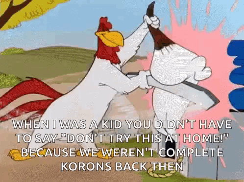 a cartoon of a rooster and a chicken fighting
